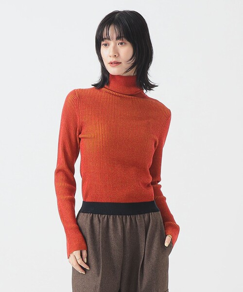 B:MING by BEAMS(ビーミングバイビームス)の「配色 リブ プルオーバー (手洗い可)(ニット/セーター・レディース・グレー/オレンジ/ブルー・ONE SIZE)」の3枚目の写真