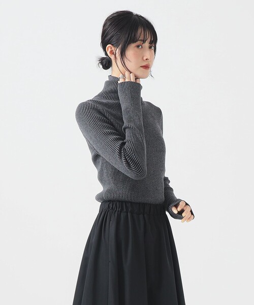 B:MING by BEAMS(ビーミングバイビームス)の「配色 リブ プルオーバー (手洗い可)(ニット/セーター・レディース・グレー/オレンジ/ブルー・ONE SIZE)」の12枚目の写真