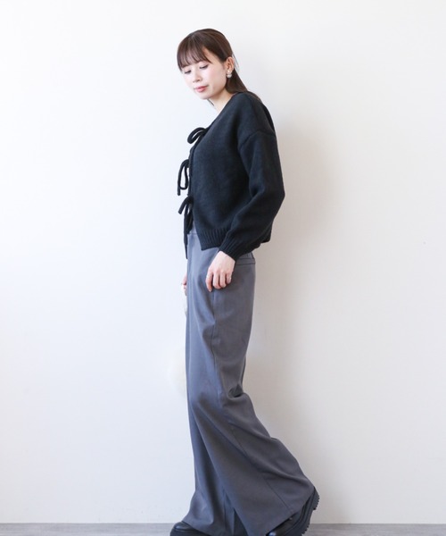gossip!ロサンゼルス(ゴシップロサンゼルス)の「フロントストリング リラクシーカーディガン(カーディガン/ボレロ・レディース・グレー/ピンク/アイボリー/ブラック・FREE)」の21枚目の写真