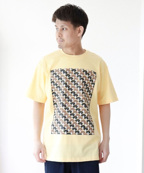 BEAMS JAPAN(ビームス ジャパン)の「【京伝TEXTILE】山東京伝小紋 Tシャツ(Tシャツ/カットソー・レディース・クリーム/ダークグリーン/ブラウン・MEDIUM/SMALL/LARGE/X-LARGE)」の15枚目の写真