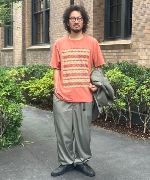 BEAMS JAPAN(ビームス ジャパン)の「【京伝TEXTILE】山東京伝小紋 Tシャツ(Tシャツ/カットソー・レディース・クリーム/ダークグリーン/ブラウン・MEDIUM/SMALL/LARGE/X-LARGE)」の5枚目の写真