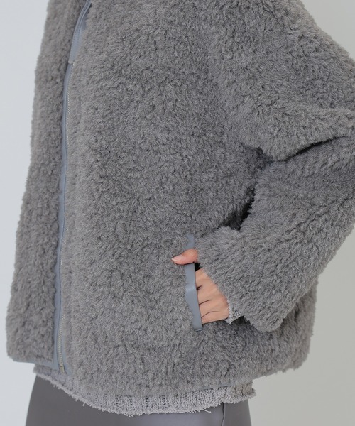 SUWDEE（スーディー）の「boa zip up short blouson（ブルゾン・レディース・アイボリー/グレー・FREE）」の16枚目の写真