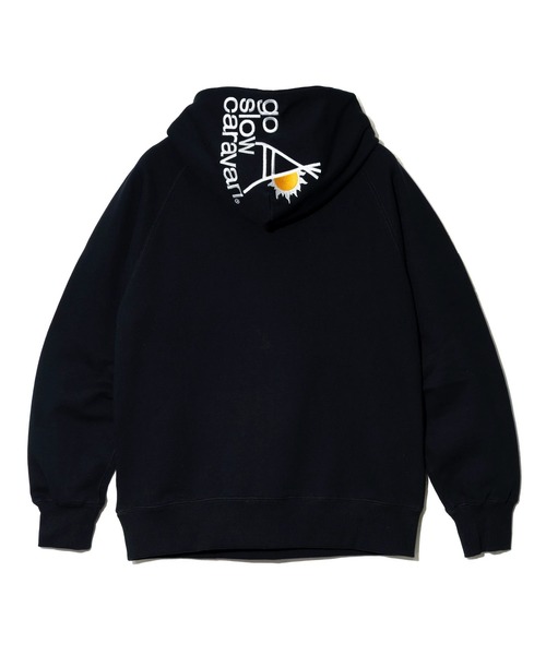 go slow caravan（ゴースローキャラバン）の「空紡糸裏毛 フードLOGO刺繍プルパーカー（パーカー・メンズ・ブラック/ミント/タン・MEDIUM/LARGE/X-LARGE）」の14枚目の写真