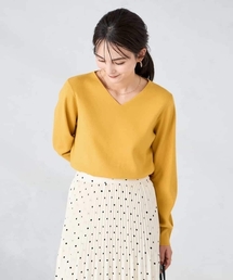 【新品】V12 レディース　ニット　イエロー　Ｓサイズ ドゥクラッセ DoCLASSE ウール混・ボリュームスリーブニット