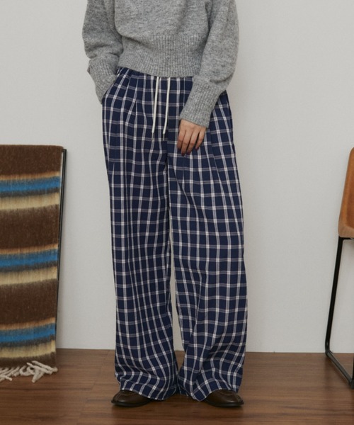 ウエストゴム】マルチチェックイージーパンツ（その他パンツ）｜MERLOT
