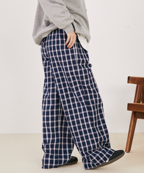 ウエストゴム】マルチチェックイージーパンツ（その他パンツ）｜MERLOT
