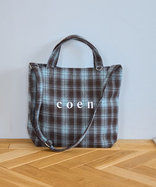 coen（コーエン）の「【一部WEB限定カラー・新素材】2way coen（コーエン）ロゴ アソートトートバッグ（トートバッグ・レディース・オレンジ系その他/ターコイズブルー/ダークブラウン/ベージュ/その他1/その他2/その他3・FREE）」の6枚目の写真