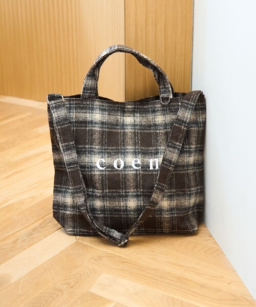 coen（コーエン）の「【一部WEB限定カラー・新素材】2way coen（コーエン）ロゴ アソートトートバッグ（トートバッグ・レディース・オレンジ系その他/ターコイズブルー/ダークブラウン/ベージュ/その他1/その他2/その他3・FREE）」の7枚目の写真
