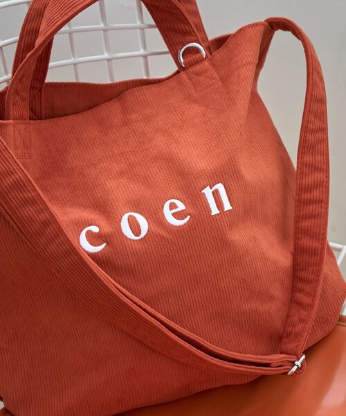 coen（コーエン）の「【一部WEB限定カラー・新素材】2way coen（コーエン）ロゴ アソートトートバッグ（トートバッグ・レディース・オレンジ系その他/ターコイズブルー/ダークブラウン/ベージュ/その他1/その他2/その他3・FREE）」の9枚目の写真