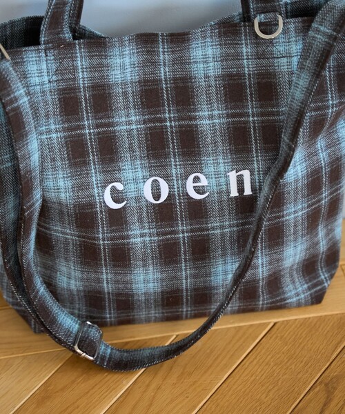 coen（コーエン）の「【一部WEB限定カラー・新素材】2way coen（コーエン）ロゴ アソートトートバッグ（トートバッグ・レディース・オレンジ系その他/ターコイズブルー/ダークブラウン/ベージュ/その他1/その他2/その他3・FREE）」の11枚目の写真
