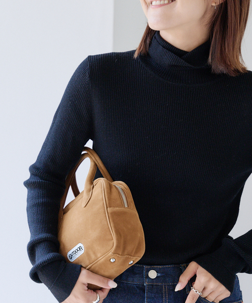 Deuxieme Classe リブタートルニットプルオーバー ブラック 名品✨ドゥーズィエムクラス リブタートルニット rib ブラック 2025年