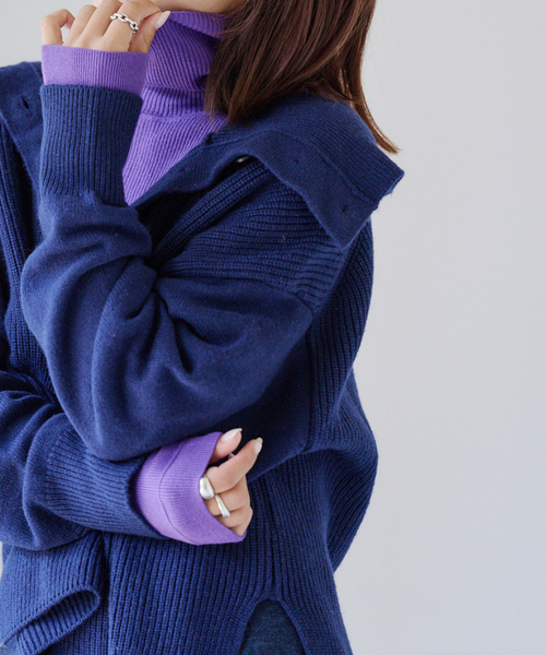 セール】追加2 リブタートルニットプルオーバー（ニット/セーター