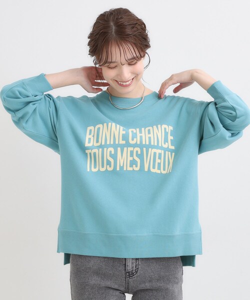 SHOO・LA・RUE(シューラルー)の「【S-LL】選べる4柄 グラフィックアソート裏毛スウェット(スウェット・レディース・ホワイト系3/チャコール/ベージュ系その他7/ブラック系/ダークブラウン系2/ブルー系1/ピンク系4/グレー系1・01/02/03/04)」の16枚目の写真