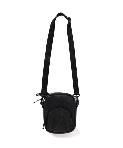 A BATHING APE(アベイシングエイプ)の「SHARK LEATHER MINI BAG(ハンドバッグ・メンズ・ブラック・FREE)」の1枚目の写真
