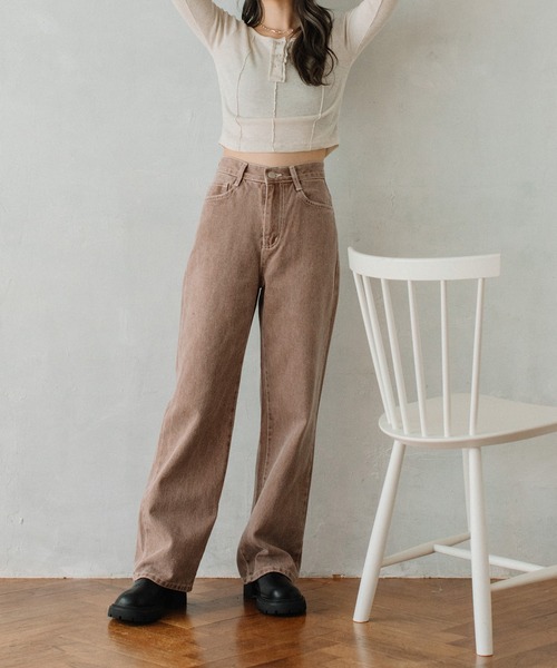 Flugge（フラッジー）の「ホワイトステッチカラーデニムパンツ（デニムパンツ・レディース・ブラウン/イエロー・SMALL/MEDIUM）」の2枚目の写真