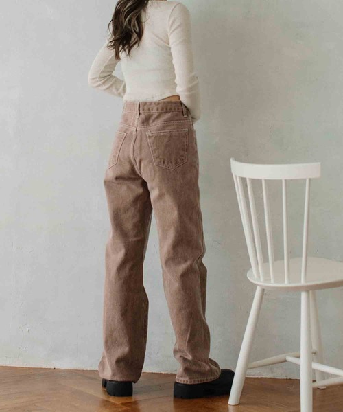 Flugge（フラッジー）の「ホワイトステッチカラーデニムパンツ（デニムパンツ・レディース・ブラウン/イエロー・SMALL/MEDIUM）」の3枚目の写真