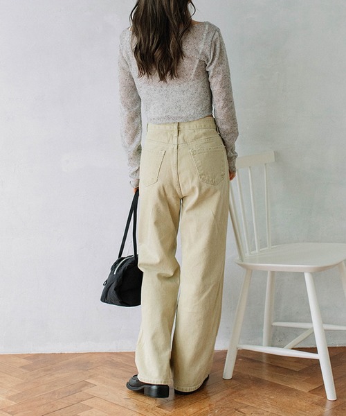 Flugge（フラッジー）の「ホワイトステッチカラーデニムパンツ（デニムパンツ・レディース・ブラウン/イエロー・SMALL/MEDIUM）」の4枚目の写真