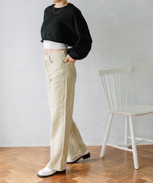 Flugge（フラッジー）の「ホワイトステッチカラーデニムパンツ（デニムパンツ・レディース・ブラウン/イエロー・SMALL/MEDIUM）」の5枚目の写真