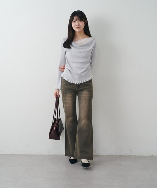 mline（エムライン）の「[mline]ハイウエストヴィンテージフレアデニム（デニムパンツ・レディース・ブルー/ブラック/ブラック系その他・2/1）」の8枚目の写真