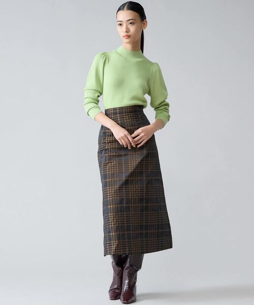 Tiara(ティアラ)の「メモリータフタチェックスカート(スカート・レディース・ブラウン/ネイビー・2/3)」の4枚目の写真