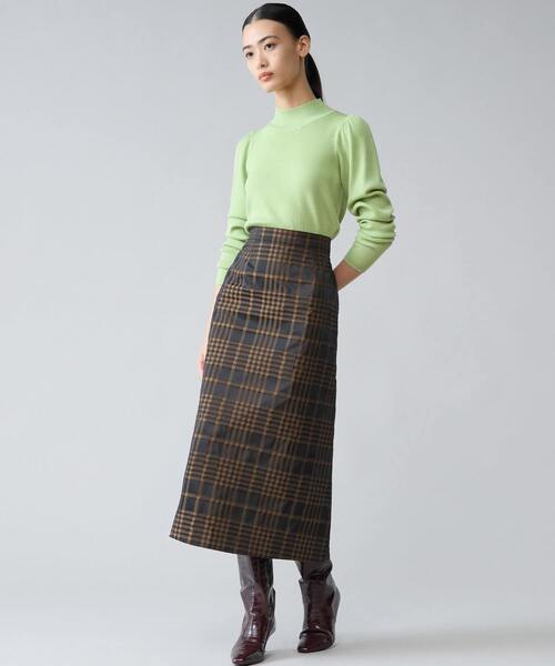 Tiara(ティアラ)の「メモリータフタチェックスカート(スカート・レディース・ブラウン/ネイビー・2/3)」の5枚目の写真