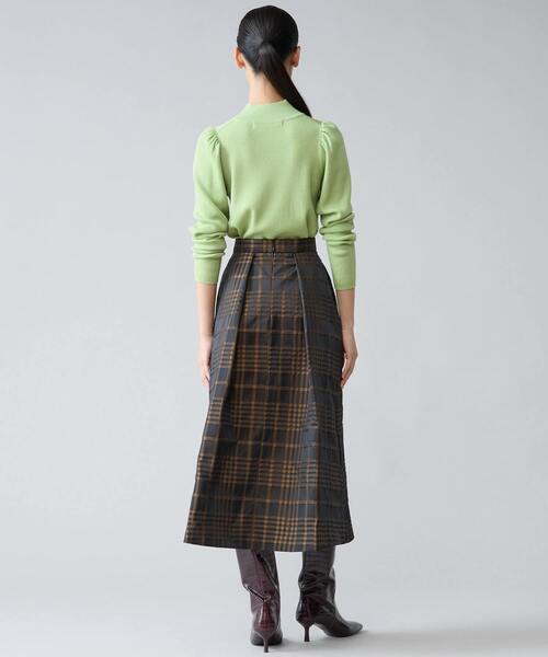 Tiara(ティアラ)の「メモリータフタチェックスカート(スカート・レディース・ブラウン/ネイビー・2/3)」の8枚目の写真