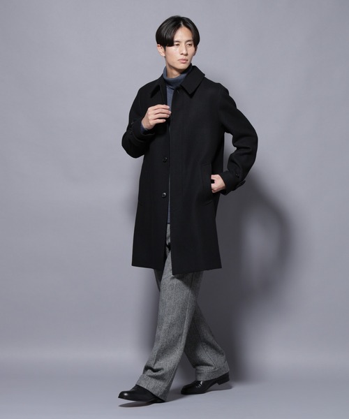 セール】ウール/Nメルトンステンカラーコート（ステンカラーコート