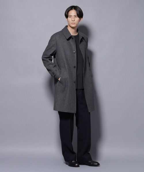 セール】ウール/Nメルトンステンカラーコート（ステンカラーコート
