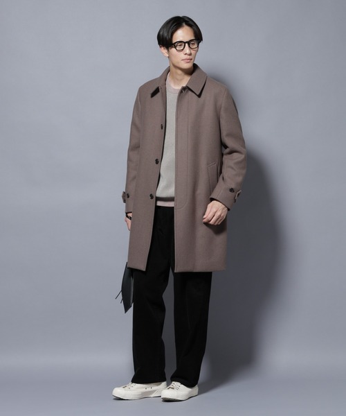 セール】ウール/Nメルトンステンカラーコート（ステンカラーコート