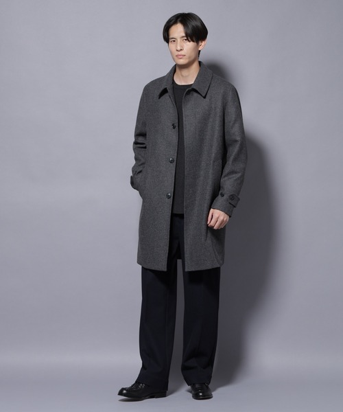 週末限定お値下げ⭐︎nagonstans⭐︎ノーカラー　ウールコート セール】ウール/Nメルトンステンカラーコート（ステンカラーコート