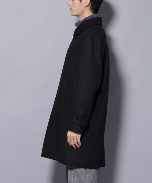 セール】ウール/Nメルトンステンカラーコート（ステンカラーコート