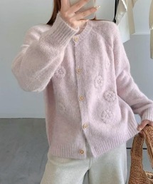 Maison Calme（メゾンカルム）の「【25年秋冬新作】フラワー刺繍 ニットカーディガン（カーディガン/ボレロ・レディース）」