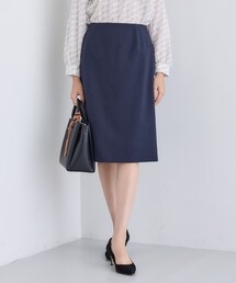 2023秋冬　VERY11月号掲載　インディヴィ　スカートスーツ　スカート新品 定番スーツ／洗える／メランジ】ストレートスカート（スカート