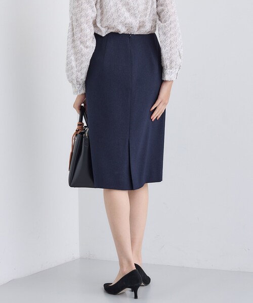 セール】【洗える／通勤／スーツ】メランジストレッチ タイトスカート