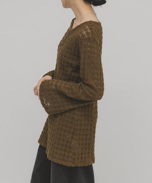 KBF（ケイビーエフ）の「シャギーレーストップス（Tシャツ/カットソー・レディース・ブラック/カーキ・ONE）」の4枚目の写真