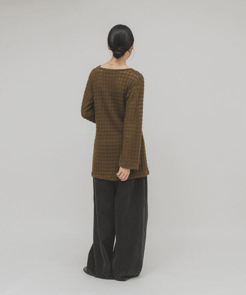 KBF（ケイビーエフ）の「シャギーレーストップス（Tシャツ/カットソー・レディース・ブラック/カーキ・ONE）」の9枚目の写真