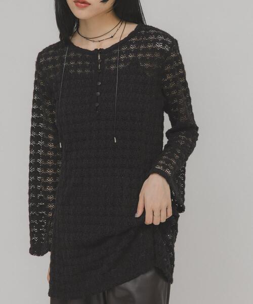 KBF（ケイビーエフ）の「シャギーレーストップス（Tシャツ/カットソー・レディース・ブラック/カーキ・ONE）」の12枚目の写真