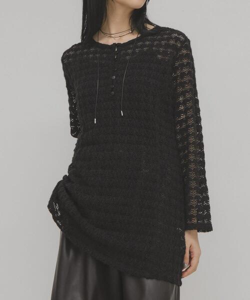 KBF（ケイビーエフ）の「シャギーレーストップス（Tシャツ/カットソー・レディース・ブラック/カーキ・ONE）」の13枚目の写真