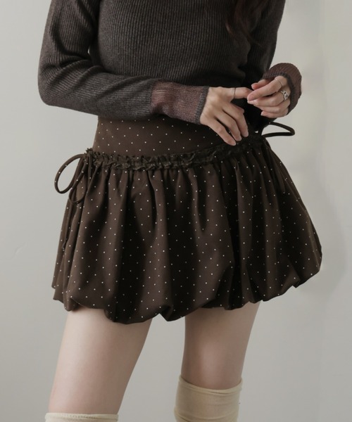 Ulysses（ユリシス）の「ドット柄バルーンミニスカート（スカート・レディース・グレー/ブラック/ブラウン・S/M）」の3枚目の写真
