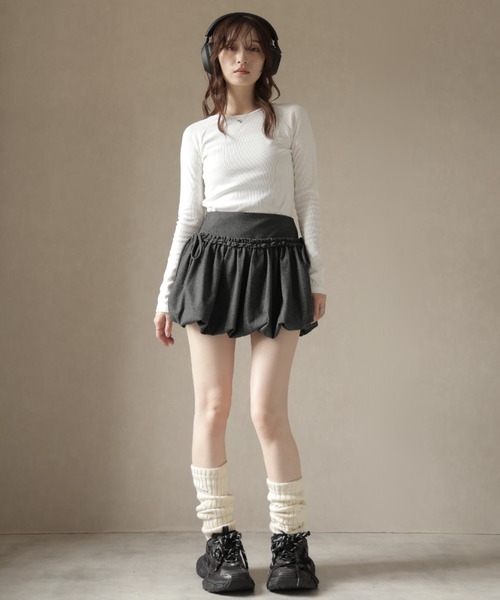 Ulysses（ユリシス）の「ドット柄バルーンミニスカート（スカート・レディース・グレー/ブラック/ブラウン・S/M）」の4枚目の写真