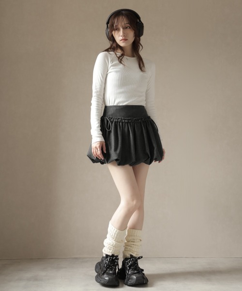 Ulysses（ユリシス）の「ドット柄バルーンミニスカート（スカート・レディース・グレー/ブラック/ブラウン・S/M）」の8枚目の写真