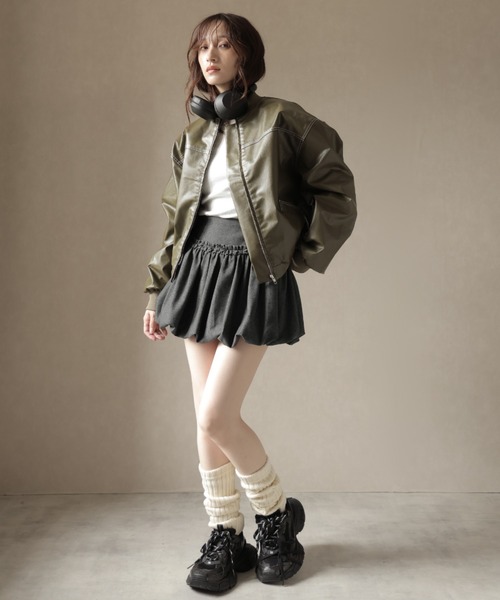 Ulysses（ユリシス）の「ドット柄バルーンミニスカート（スカート・レディース・グレー/ブラック/ブラウン・S/M）」の15枚目の写真