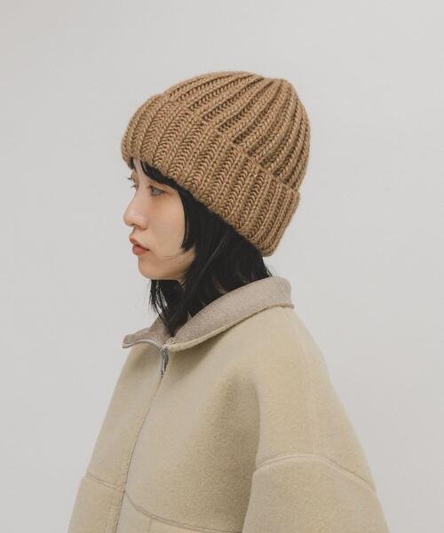 KBF（ケイビーエフ）の「リブニットビーニー（ニットキャップ/ビーニー・レディース・チャコールグレー/ベージュ系その他・ONE）」の3枚目の写真