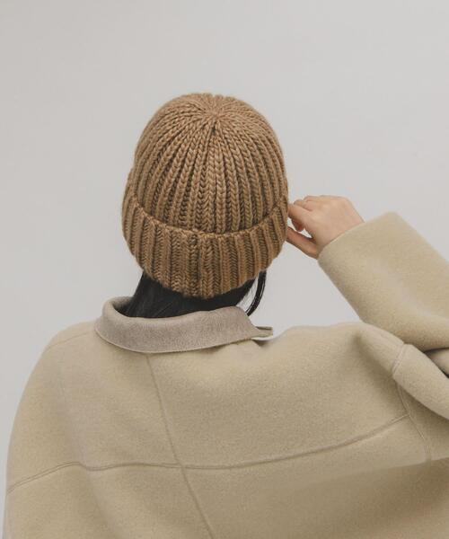KBF（ケイビーエフ）の「リブニットビーニー（ニットキャップ/ビーニー・レディース・チャコールグレー/ベージュ系その他・ONE）」の4枚目の写真