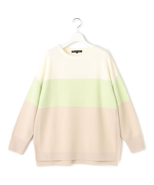 23区 S(ニジュウサンクチイサイサイズ)の「ウールカシミヤ カラーブロック チュニック ニット(ニット/セーター・レディース・ライトグリーン系3/ピンク系3/ライトグレー系3・32)」の14枚目の写真