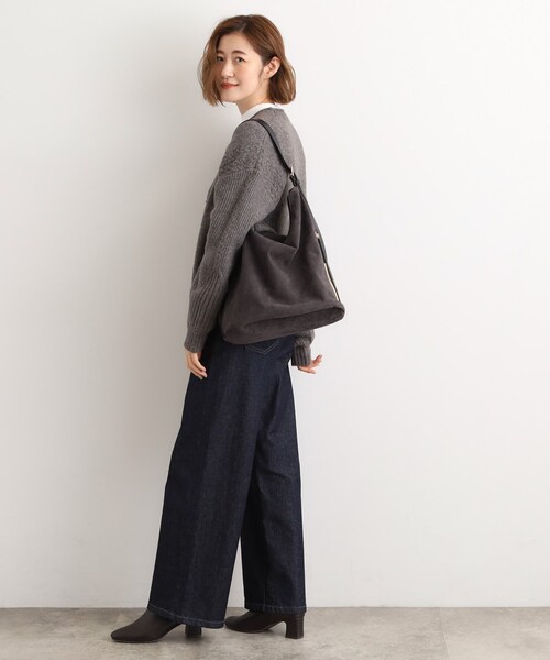 grove（グローブ）の「スエード調コンビワンンショルダー（ショルダーバッグ・レディース・ダークブラウン/グレー/チャコールグレー・00）」の8枚目の写真