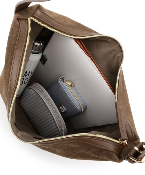 grove（グローブ）の「スエード調コンビワンンショルダー（ショルダーバッグ・レディース・ダークブラウン/グレー/チャコールグレー・00）」の21枚目の写真