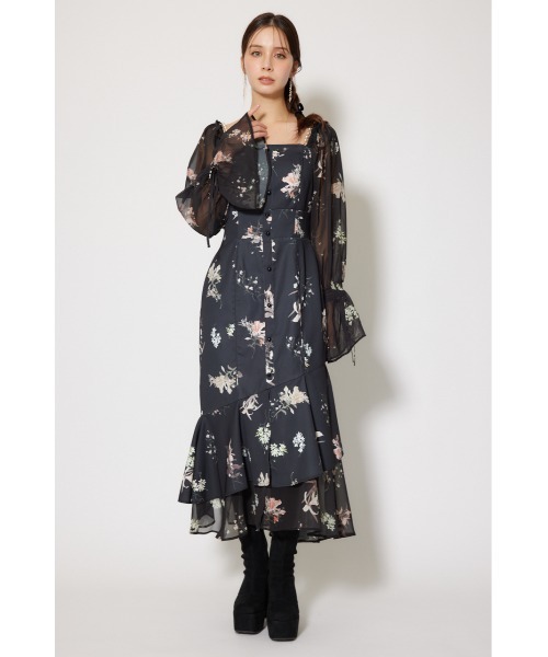 rienda(リエンダ)の「ビスチェパターンアシンンメトリーマーメイドワンピース 秋服 冬服(ワンピース・レディース・ブルー/ライトイエロー/ブラック・MEDIUM/SMALL)」の4枚目の写真