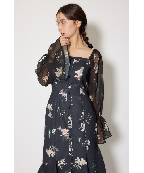 rienda(リエンダ)の「ビスチェパターンアシンンメトリーマーメイドワンピース 秋服 冬服(ワンピース・レディース・ブルー/ライトイエロー/ブラック・MEDIUM/SMALL)」の7枚目の写真