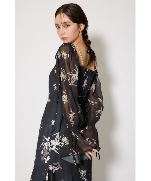 rienda(リエンダ)の「ビスチェパターンアシンンメトリーマーメイドワンピース 秋服 冬服(ワンピース・レディース・ブルー/ライトイエロー/ブラック・MEDIUM/SMALL)」の8枚目の写真